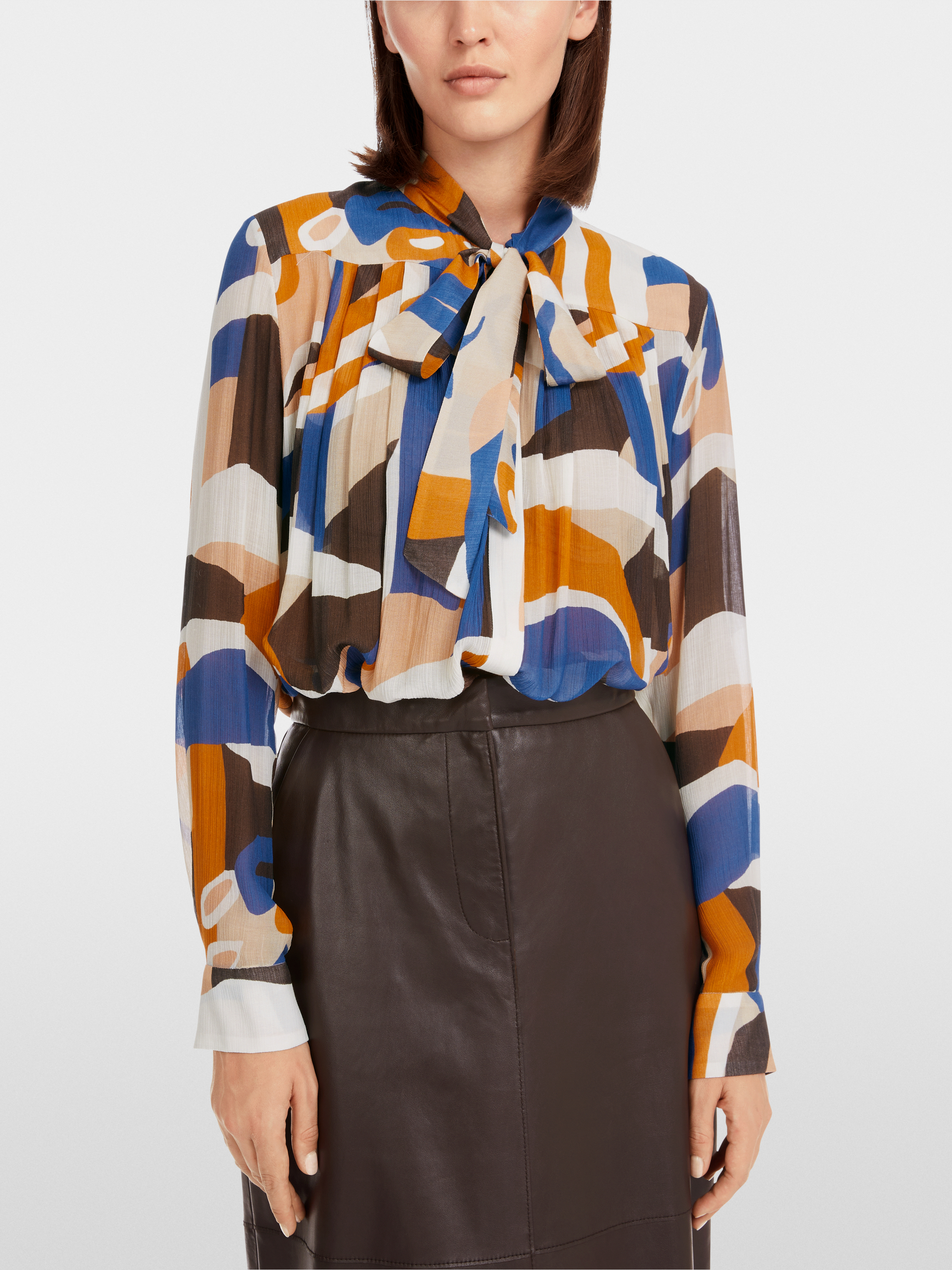 Marc-Cain Tie-neck blouse in arty design