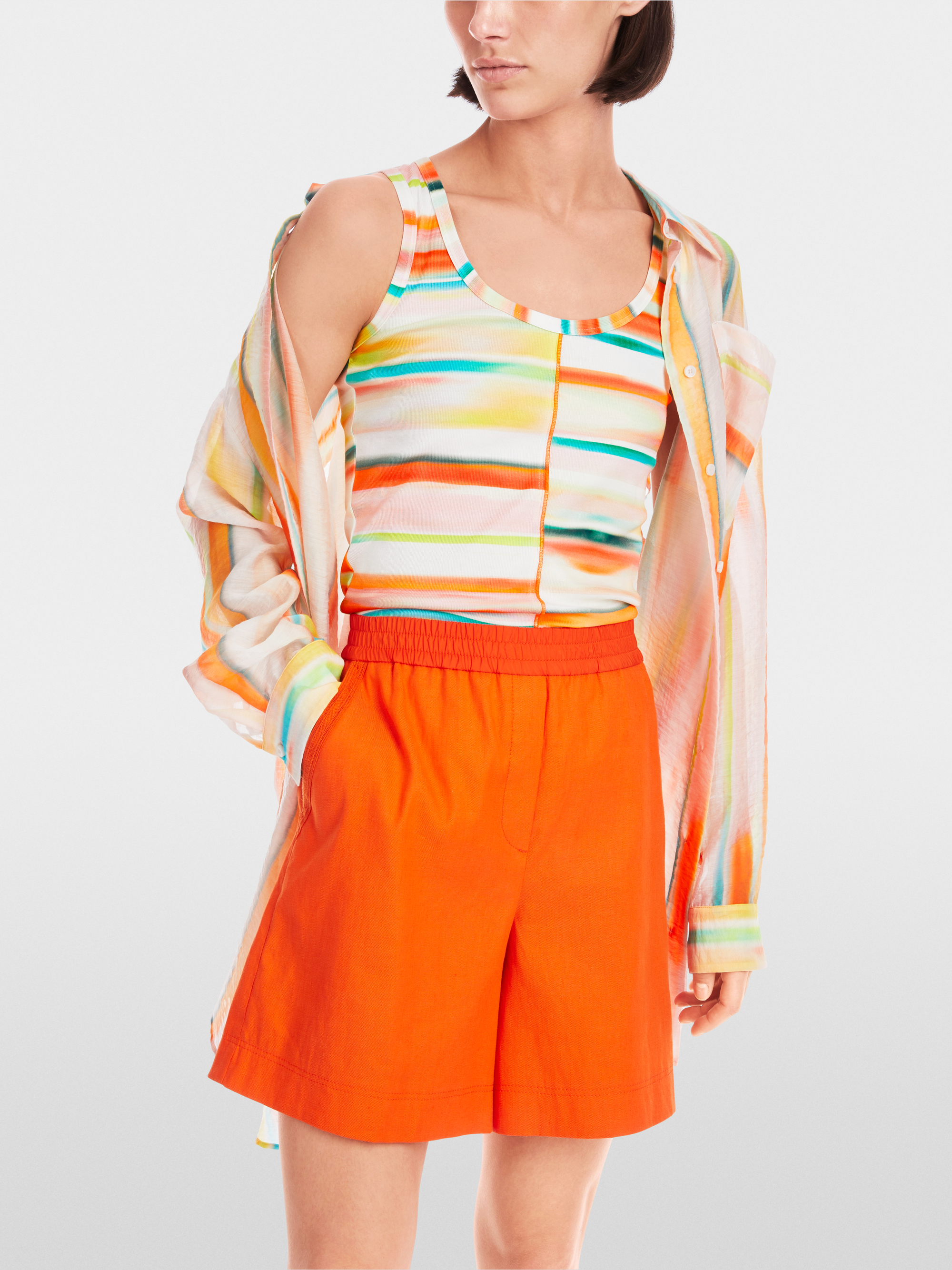 Marc-Cain Top with tie-dye stripes