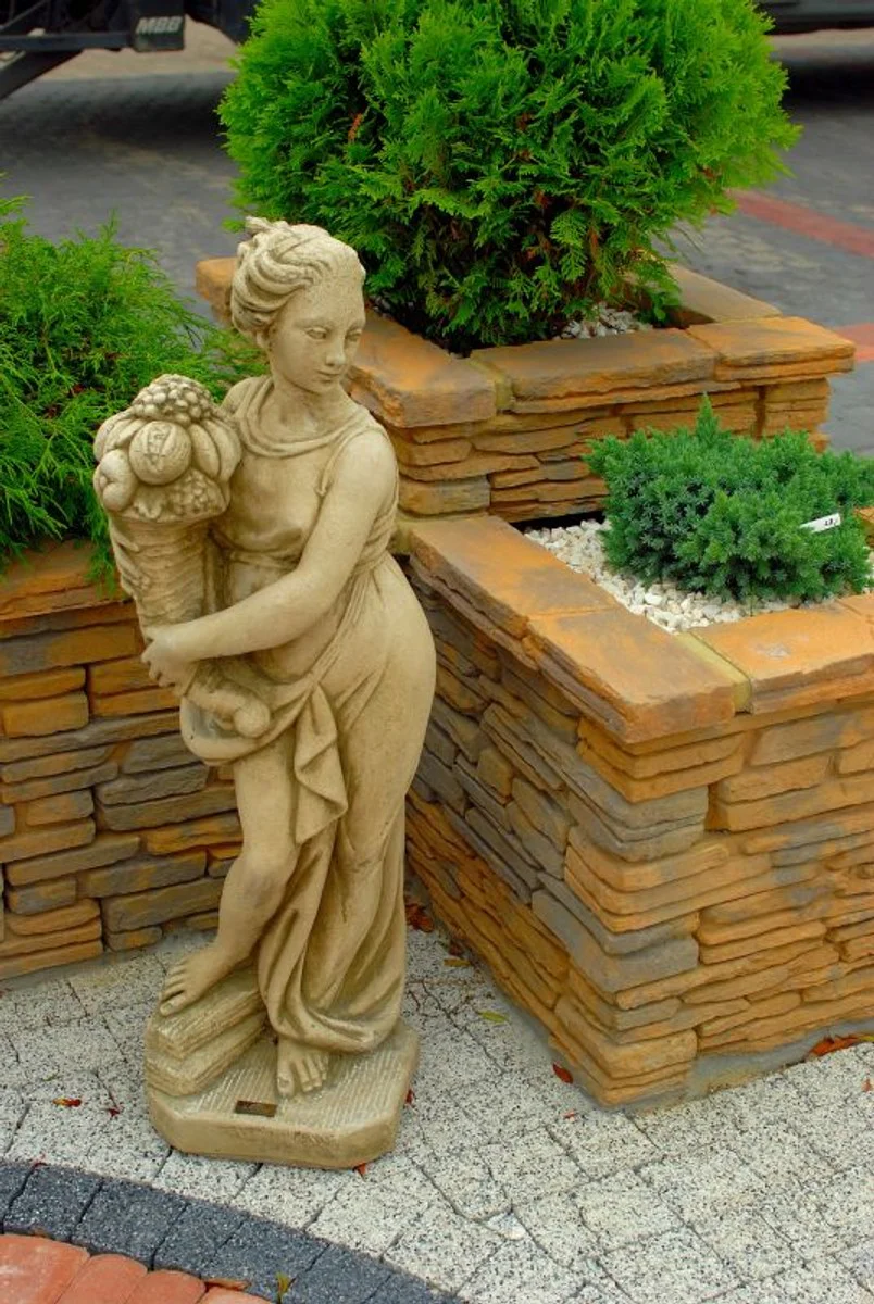 Casa Padrino Art Nouveau escultura Venus con cornucopia 26 x 24 x H 90 cm estilo antiguo - decoración de jardín barroco - pesado y sólido