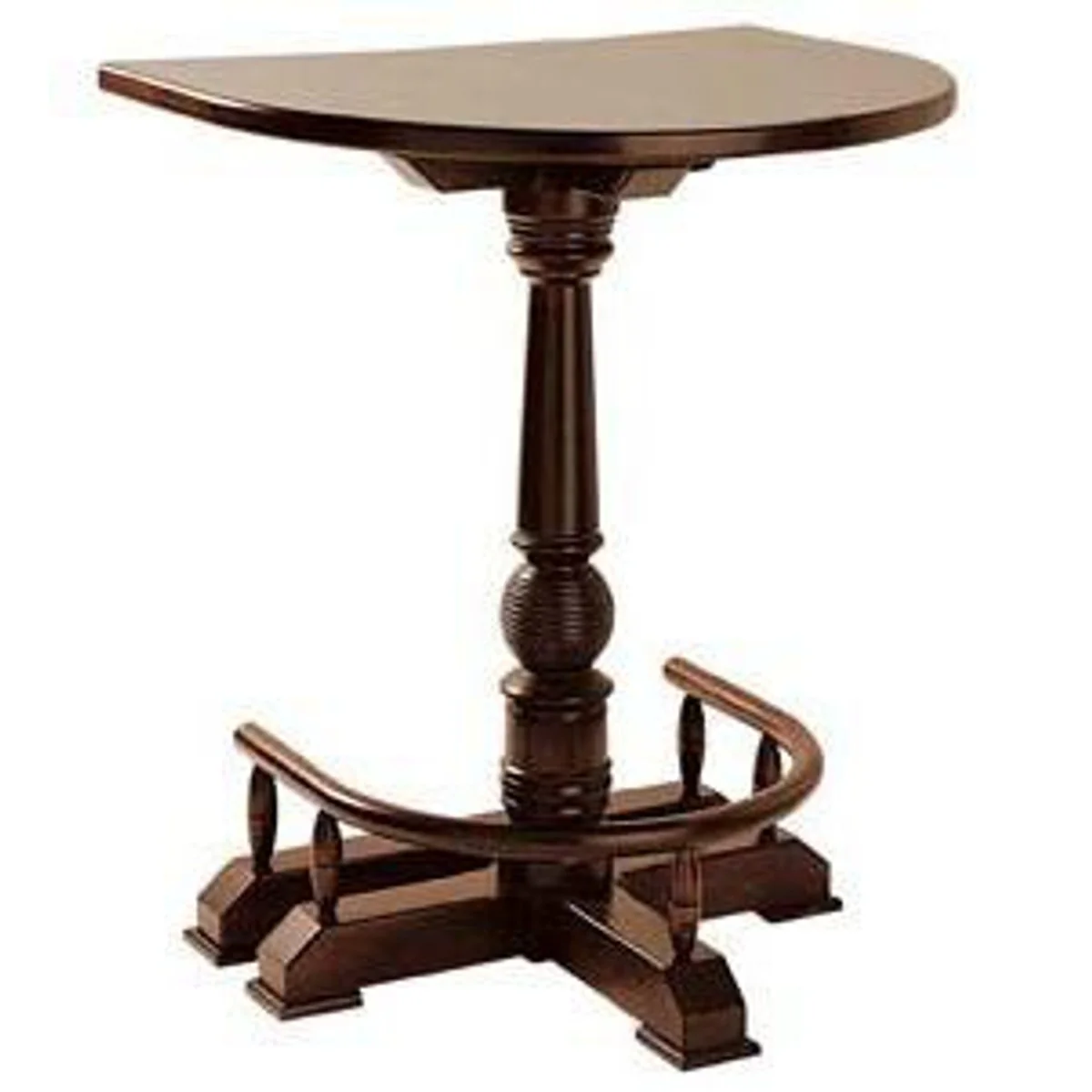 Casa Padrino mesa alta de pared de lujo con reposapi¨¦s marr¨®n oscuro 75 x 90 x A. 110 cm - Mesa media ca?a de madera maciza - Mesa media ca?a de madera maciza