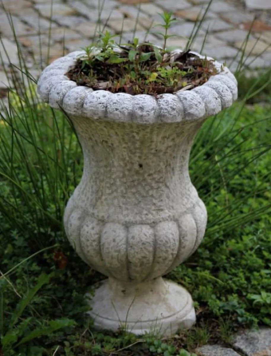 Casa Padrino maceta decorativo de jard¨ªn barroco gris A. 41 cm - Magn¨ªfico macetero de estilo barroco - Decoraci¨®n barroco de jard¨ªn - Decoraci¨®n barroco de terraza - Accesorios barroco