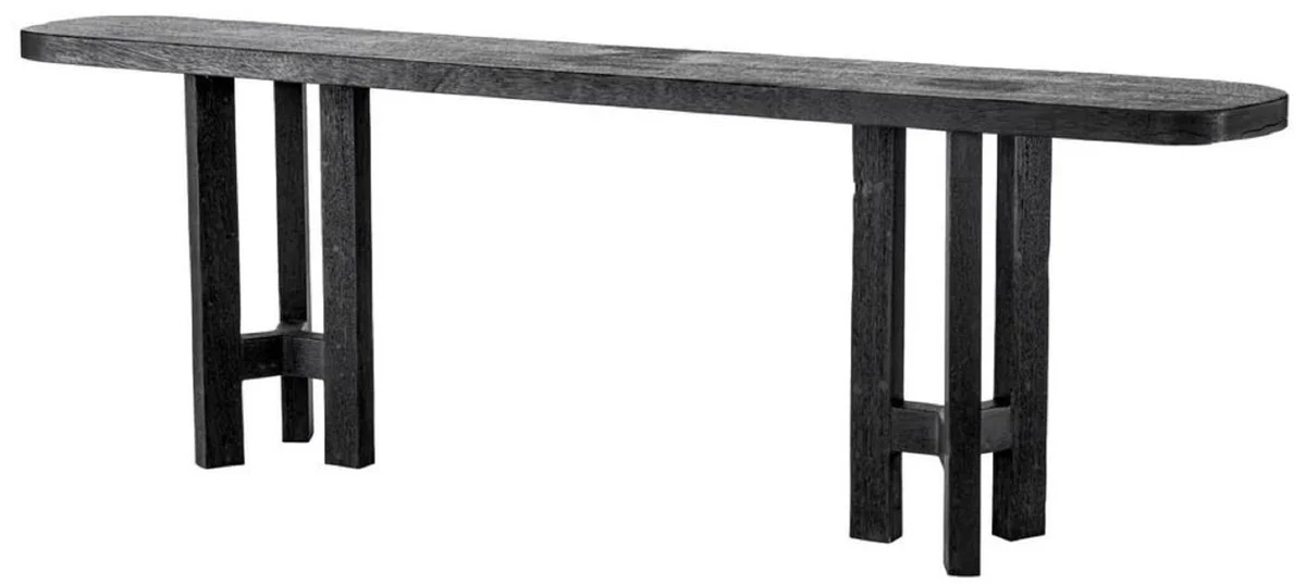Casa Padrino consola de lujo negro antiguo 230 x 35 x A. 74,5 cm - Mesa consola rectangular de madera maciza - Muebles de madera maciza - Muebles de lujo - Calidad de lujo