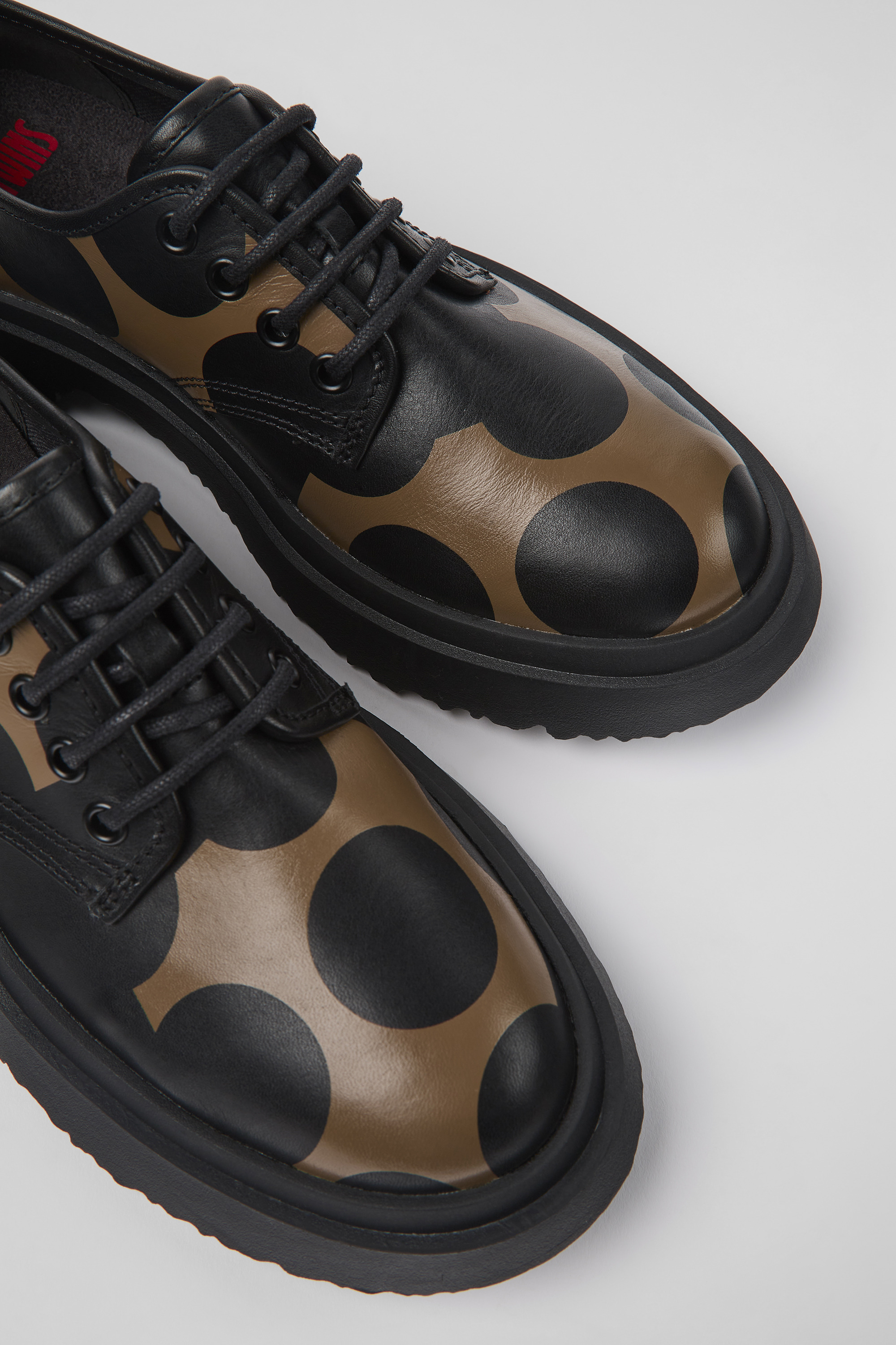 Twins - Black and brown leather shoes for women