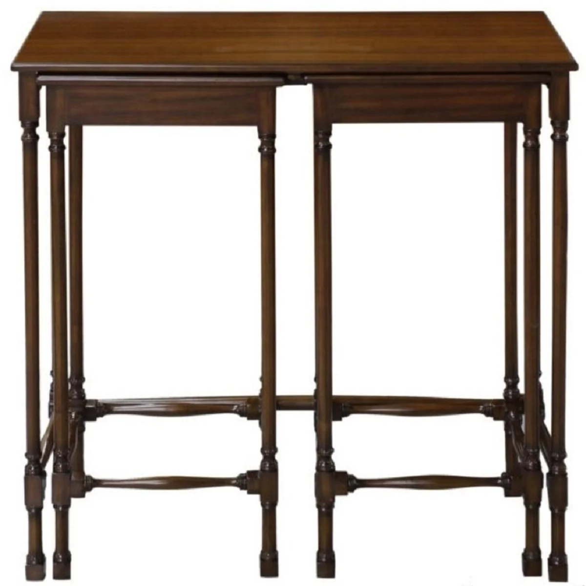 Casa Padrino conjunto de mesa auxiliar de caoba de lujo marrón oscuro 67 x 28 x H. 70 cm - Muebles de Lujo