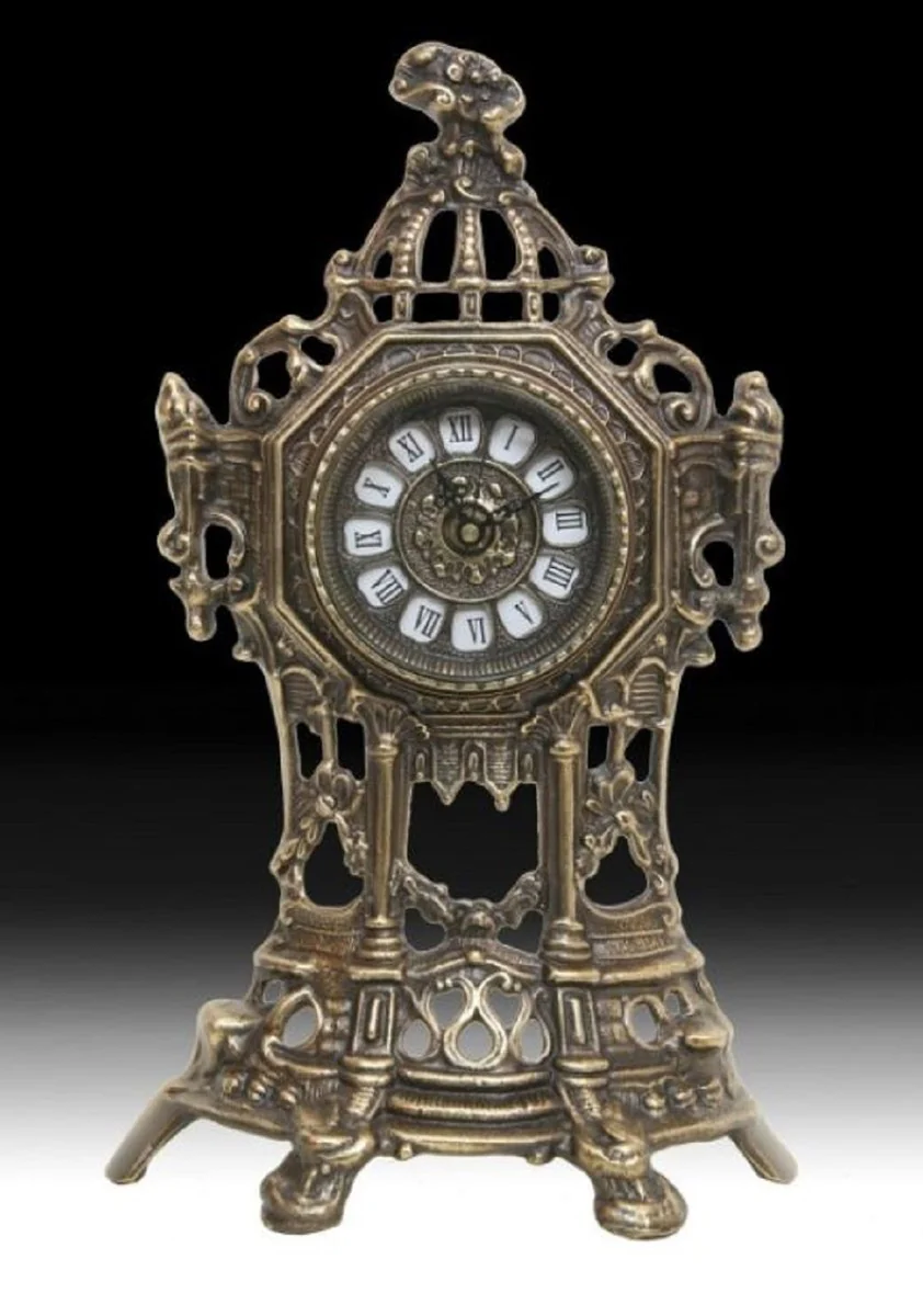 Casa Padrino reloj de mesa barroco de lujo bronce antiguo A. 35 cm - Accesorios decorativos barrocos
