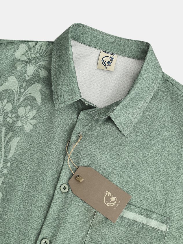 Tropical Floral Print Short Sleeve Casual Shirt