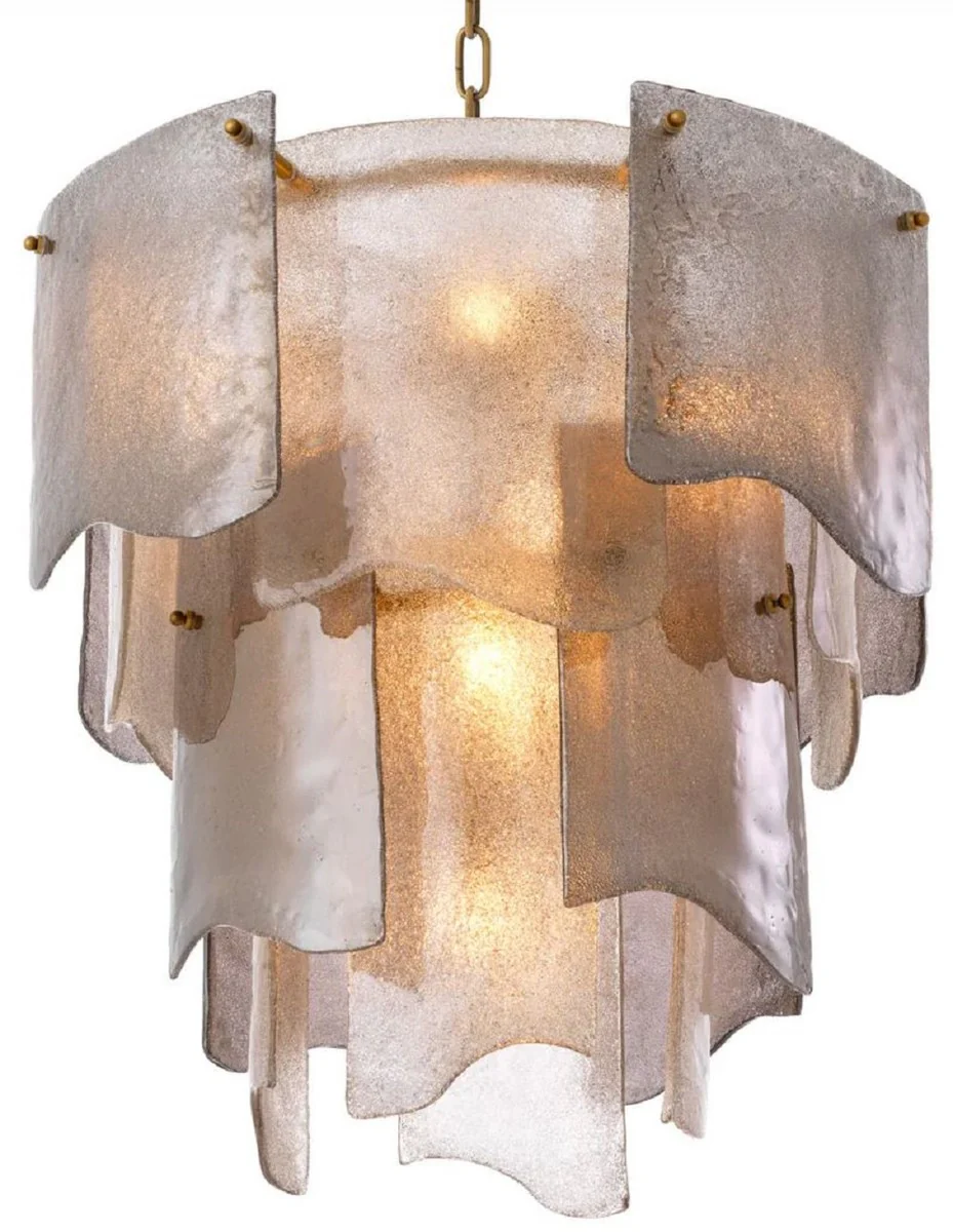 Casa Padrino l¨¢mpara de ara?a de lujo gris / lat¨®n antiguo ? 61 x A. 60 cm - L¨¢mpara de ara?a redonda - L¨¢mpara de ara?a de sal¨®n - L¨¢mpara de ara?a de hotel - Muebles de lujo