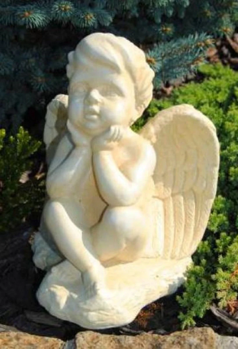 Casa Padrino Escultura de Decoraci¨®n de Jard¨ªn Art Nouveau ¨¢ngel Arena 18 x 19 x A. 24 cm - Elegante Figura de Jard¨ªn - Accesorios de Decoraci¨®n de Jard¨ªn Barrocos y Art Nouveau