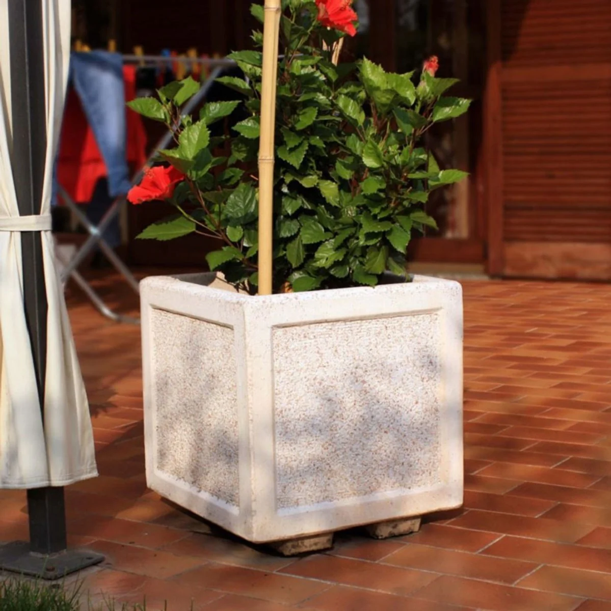 Casa Padrino maceta de hormig¨®n rosa 42 x 42 x A. 44 cm - Macetero cuadrada de hormig¨®n