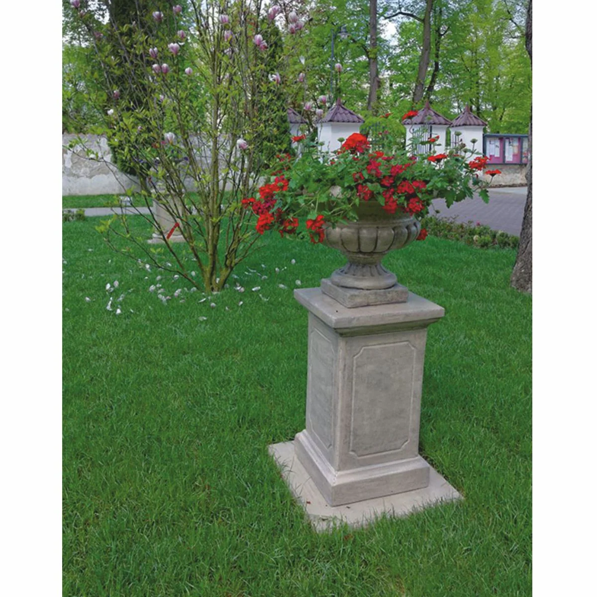 Casa Padrino pedestal decorativa de jard¨ªn barroco gris A. 70 cm - Accesorios de jard¨ªn barroco