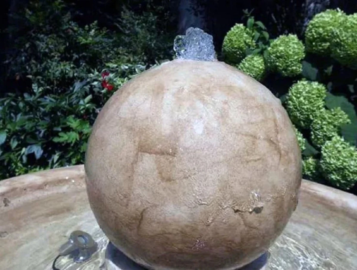 Casa Padrino fuente barroco beige ? 100 x A. 110 cm - Fuente de jard¨ªn redonda - Hecho en Italia