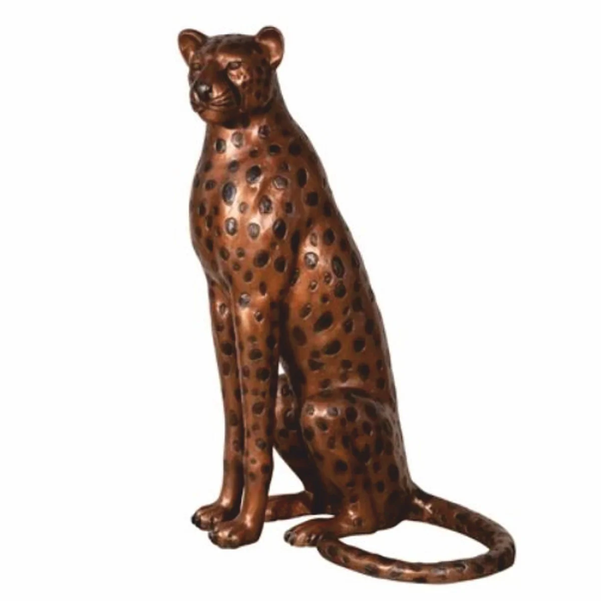 Casa Padrino escultura decorativa de lujo leopardo bronce / negro A. 105 cm - Figura grande de bronce