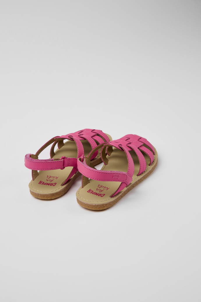 Miko Pink leather sandals for girl