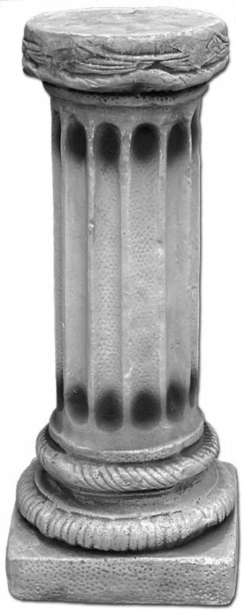 Casa Padrino Pilar Barroco Gris 19 x 19 x A. 47 cm - Magn¨ªfica Pilar de Jard¨ªn de Estilo Barroco - Decoraci¨®n Pilar de Piedra - Accesorios de Decoraci¨®n de Terrazas y Jardines Barrocos