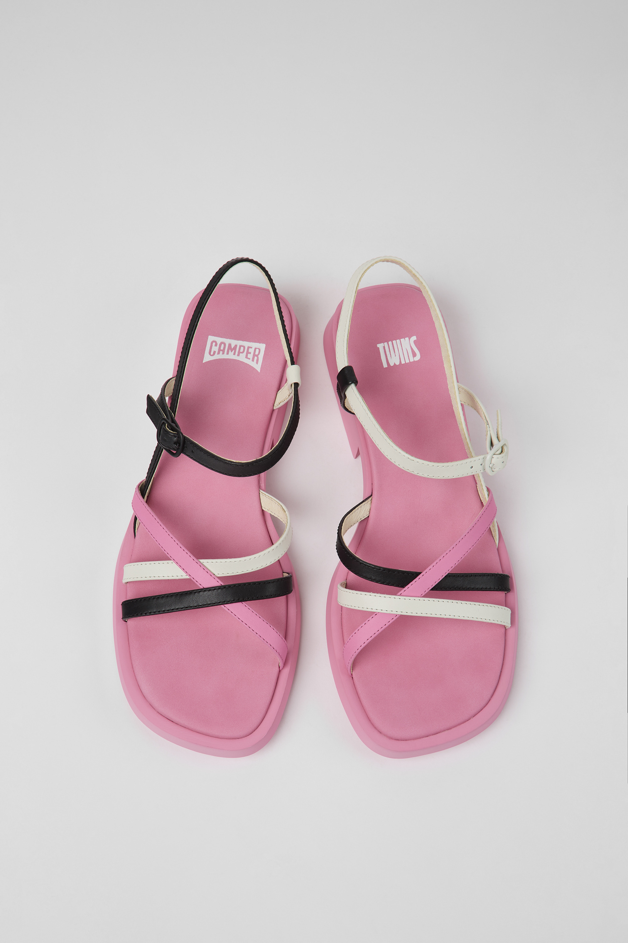 Twins - Multicolored leather sandals for women