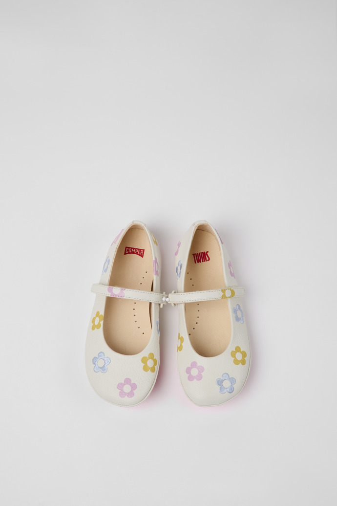 Twins White leather ballerinas for boys