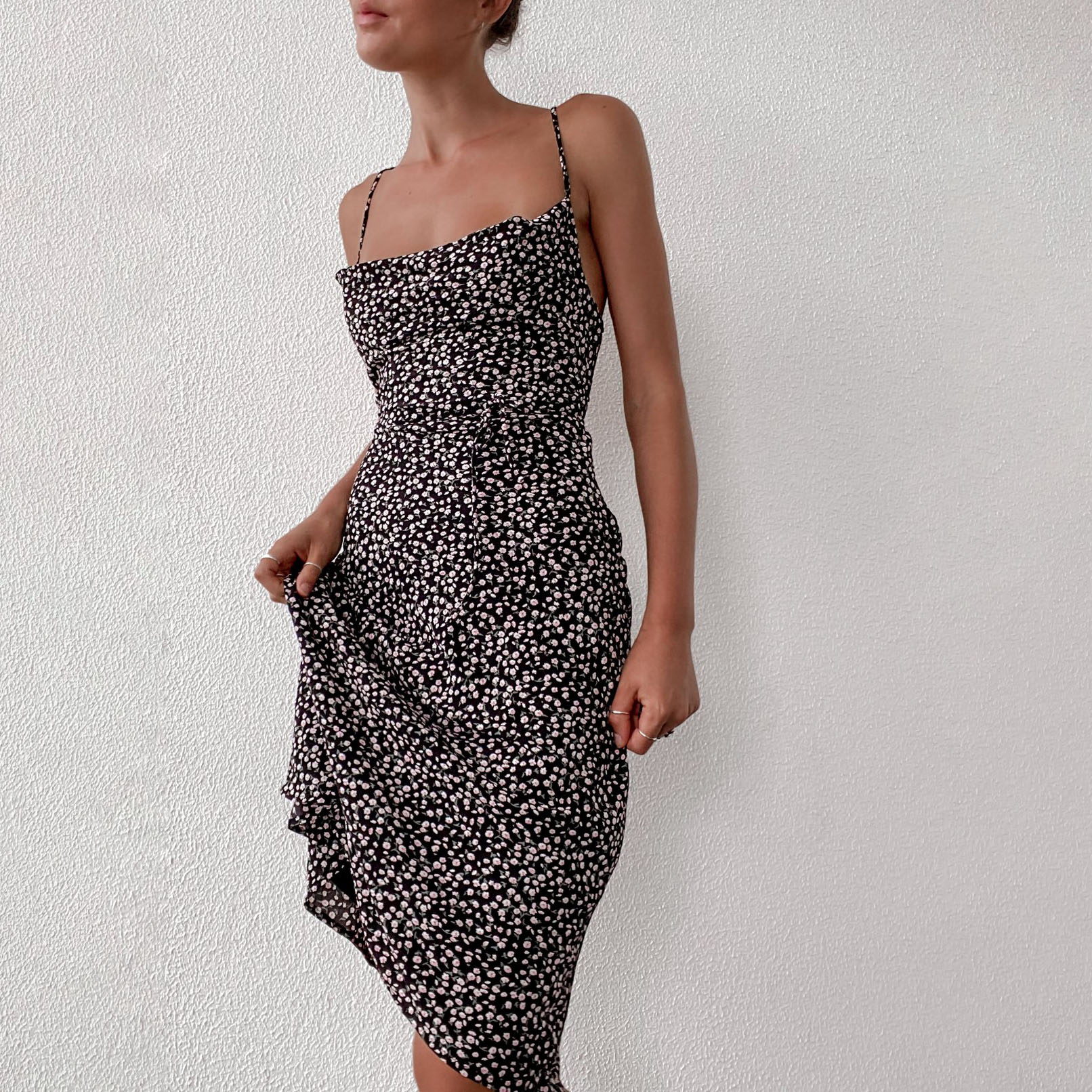 Fashion Print Suspender Dress