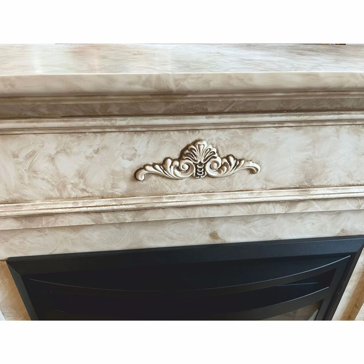 Casa Padrino chimenea el¨¦ctrica barroco de lujo con mando a distancia crema 118 x 32 x A. 96,5 cm