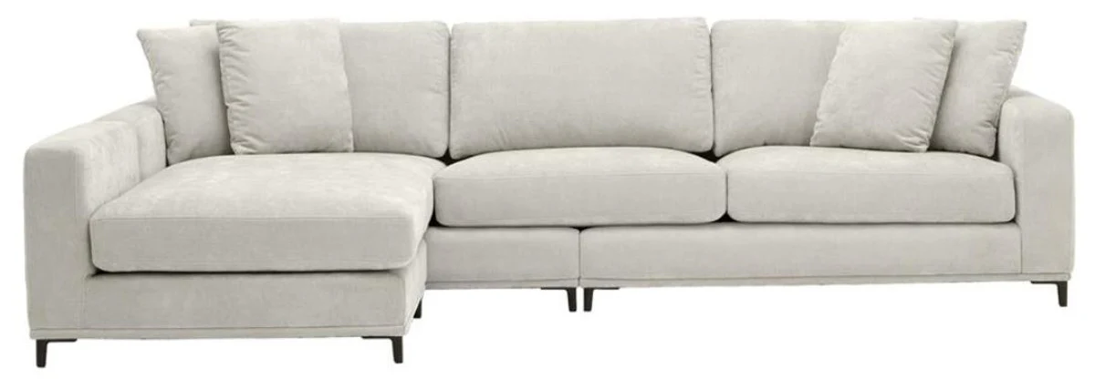 Casa Padrino sofá cama arena / negro 284 x 172 x H. 76 cm - Sofá Esquinero de Lujo