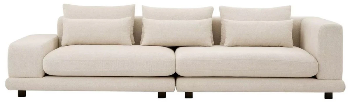 Casa Padrino sof¨¢ de lujo beige / negro 285 x 106 x A. 66 cm - Sof¨¢ de sal¨®n con cojines - Muebles de sal¨®n - Muebles de lujo - Interior de sal¨®n - Interior de lujo