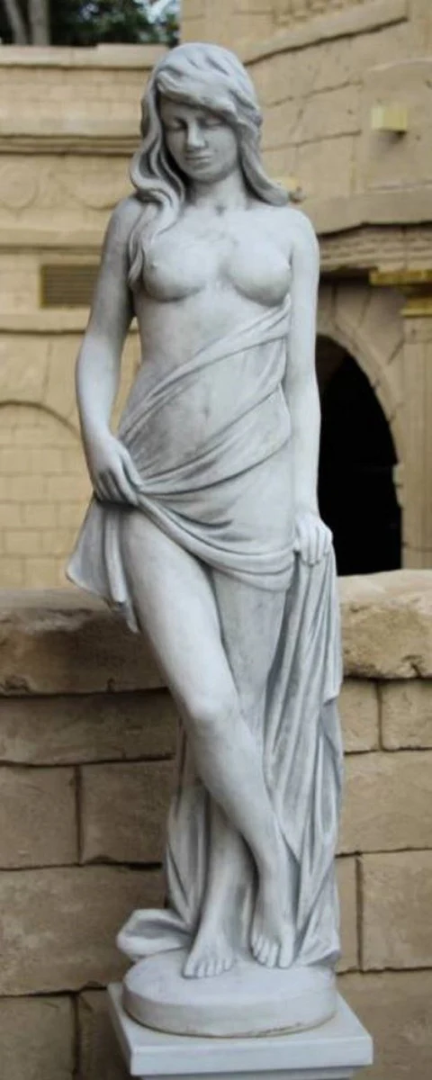 Casa Padrino Escultura de Decoración de Jardín Art Nouveau Mujer Gris A. 150 cm - Elegante Decoración de Jardín Figura - Accesorios de Decoración de Jardín Barrocos y Art Nouveau