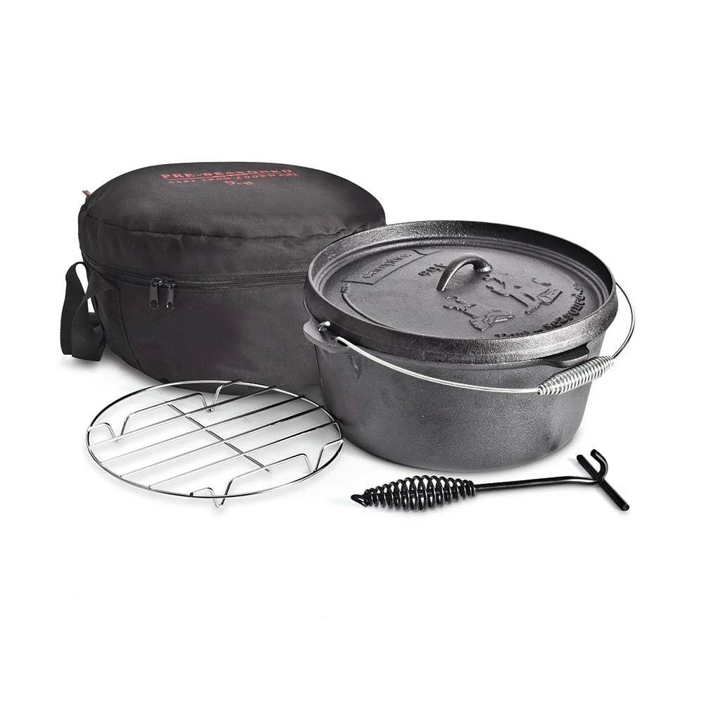 Campfire Camp Oven Pack 8,4 L - Horno holandés con rejilla y bolsa