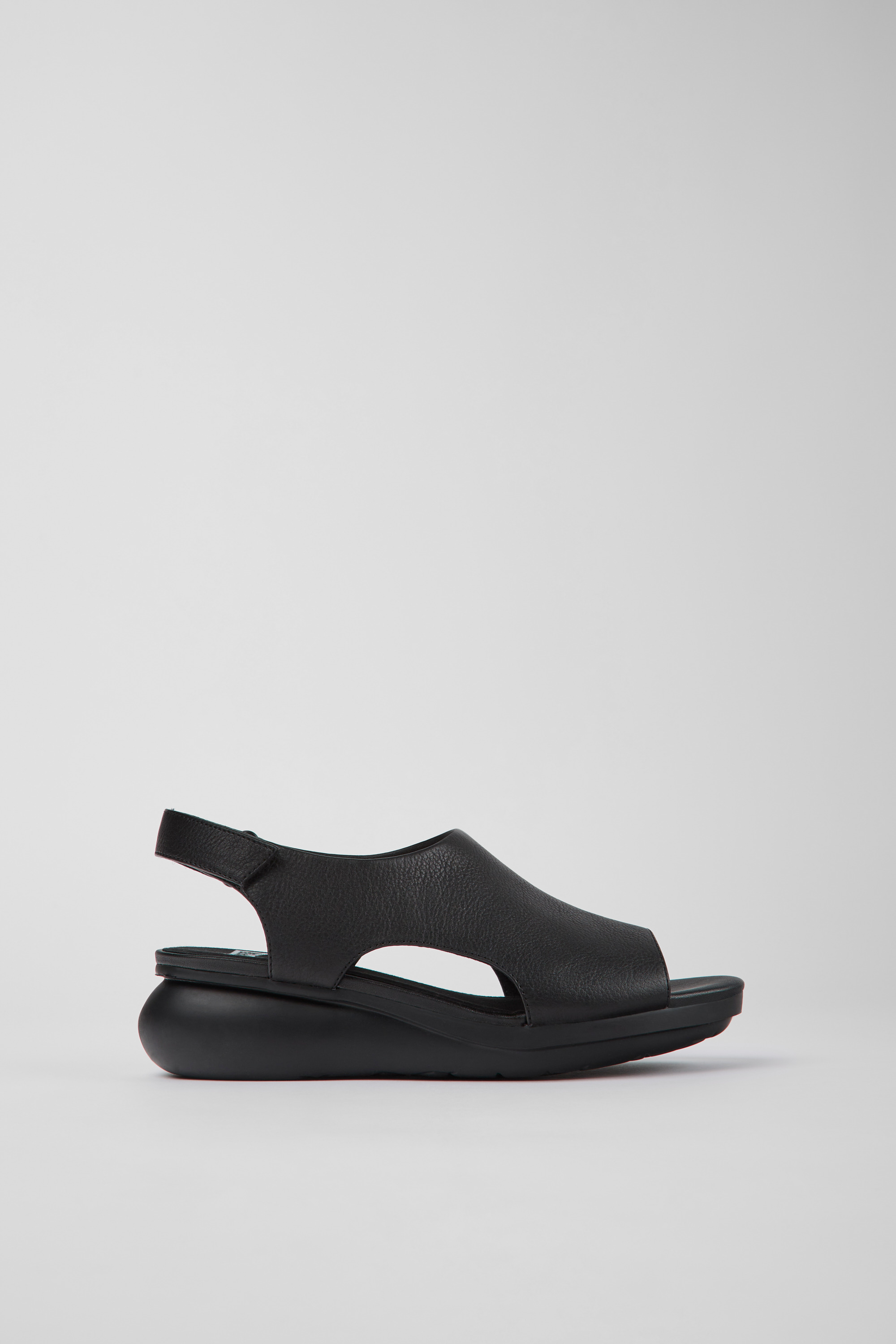 Balloon - Black leather sandals for women