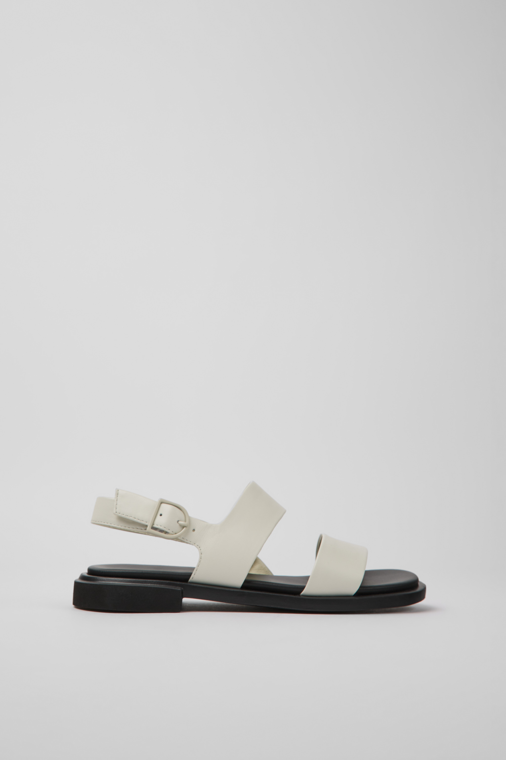 Edy - White leather sandals for women