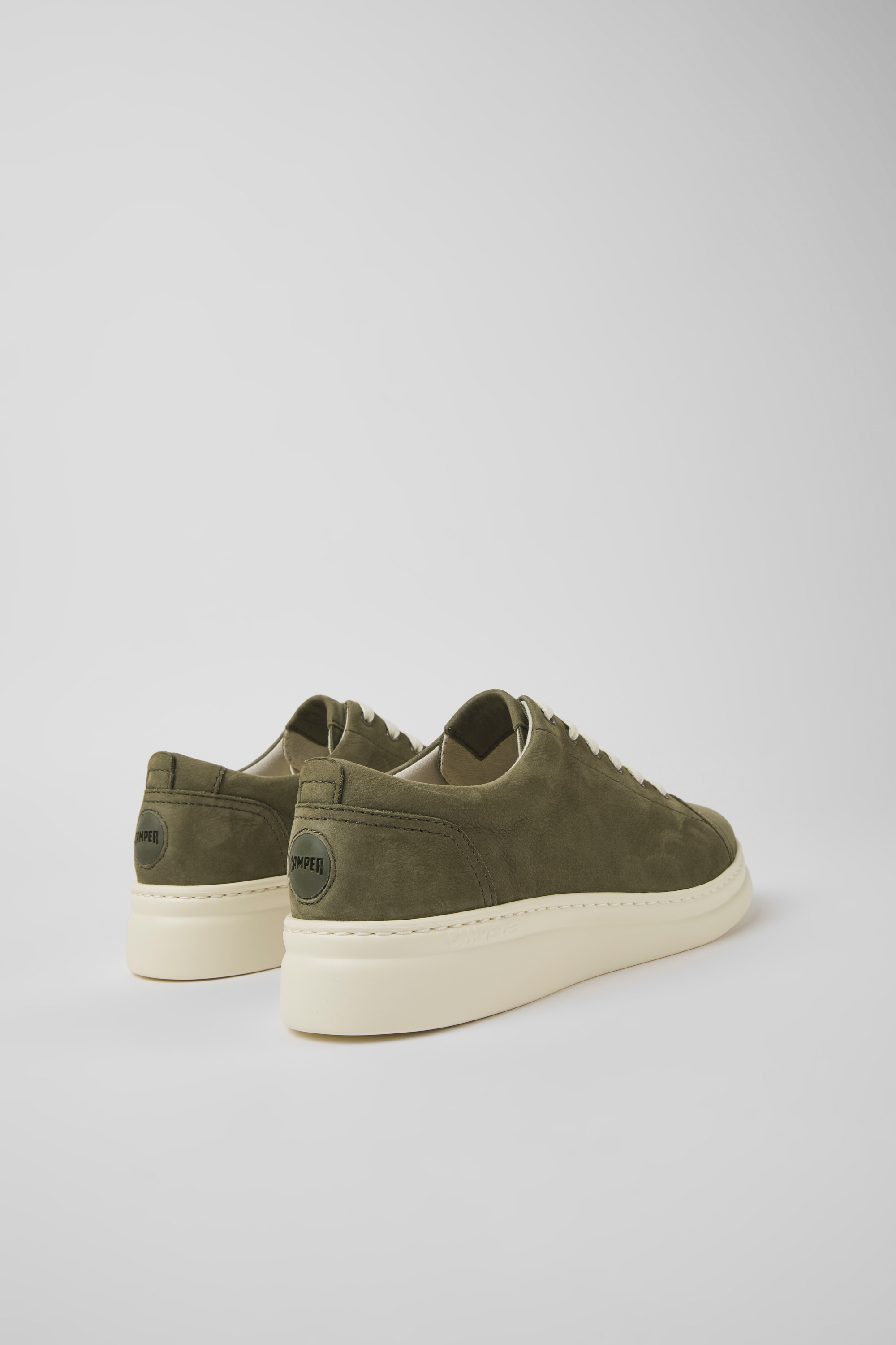 Runner Up - Green nubuck sneakers for women