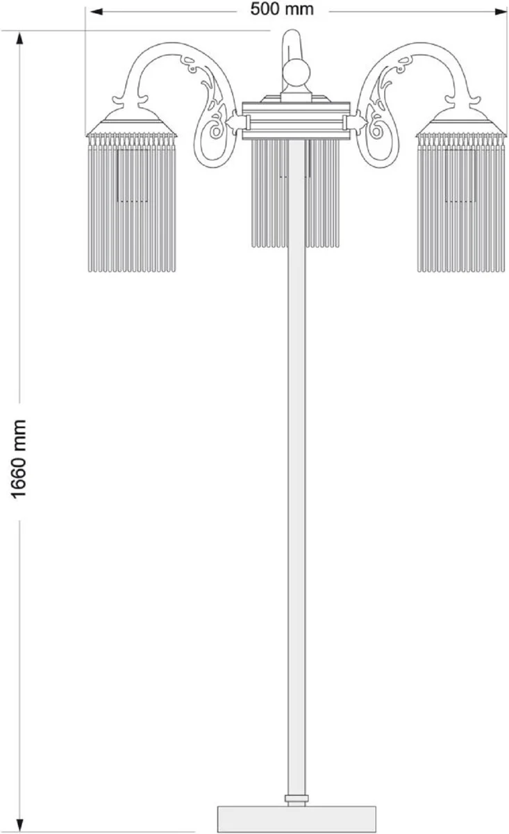 Casa Padrino l¨¢mpara de pie barroco de lujo lat¨®n con p¨¢tina A. 166 cm - L¨¢mparas de pie de estilo barroco