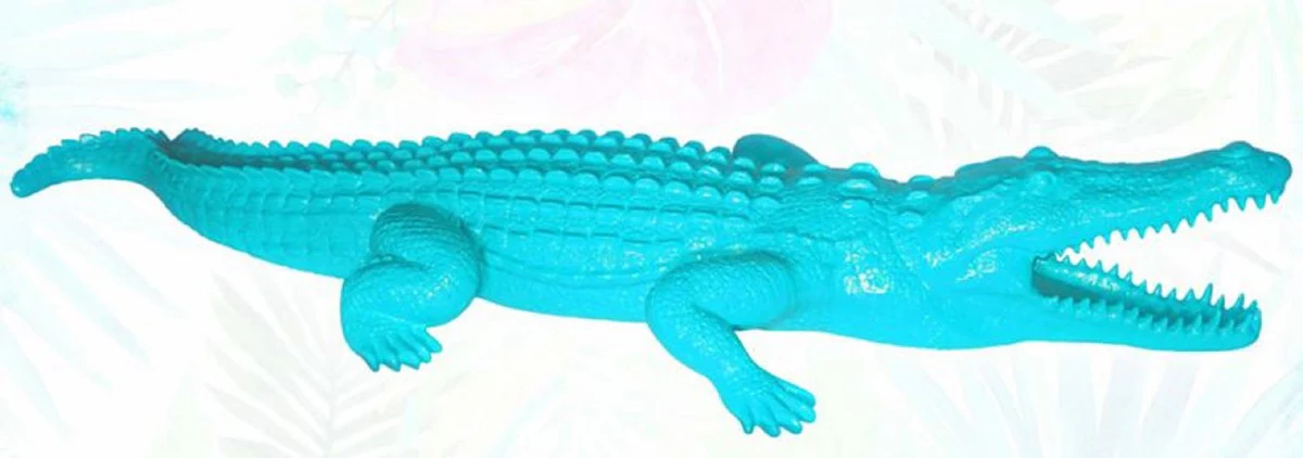 Casa Padrino escultura decorativa XXL cocodrilo azul claro 320 cm
