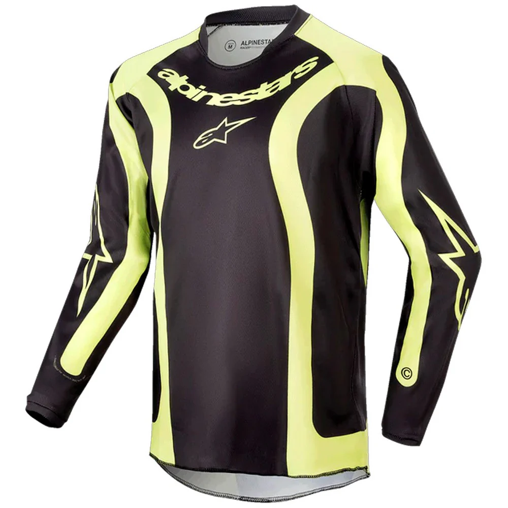 CAMISETA INFANTIL ALPINESTARS YOUTH RACER LURV - NEGRO / AMARILLO