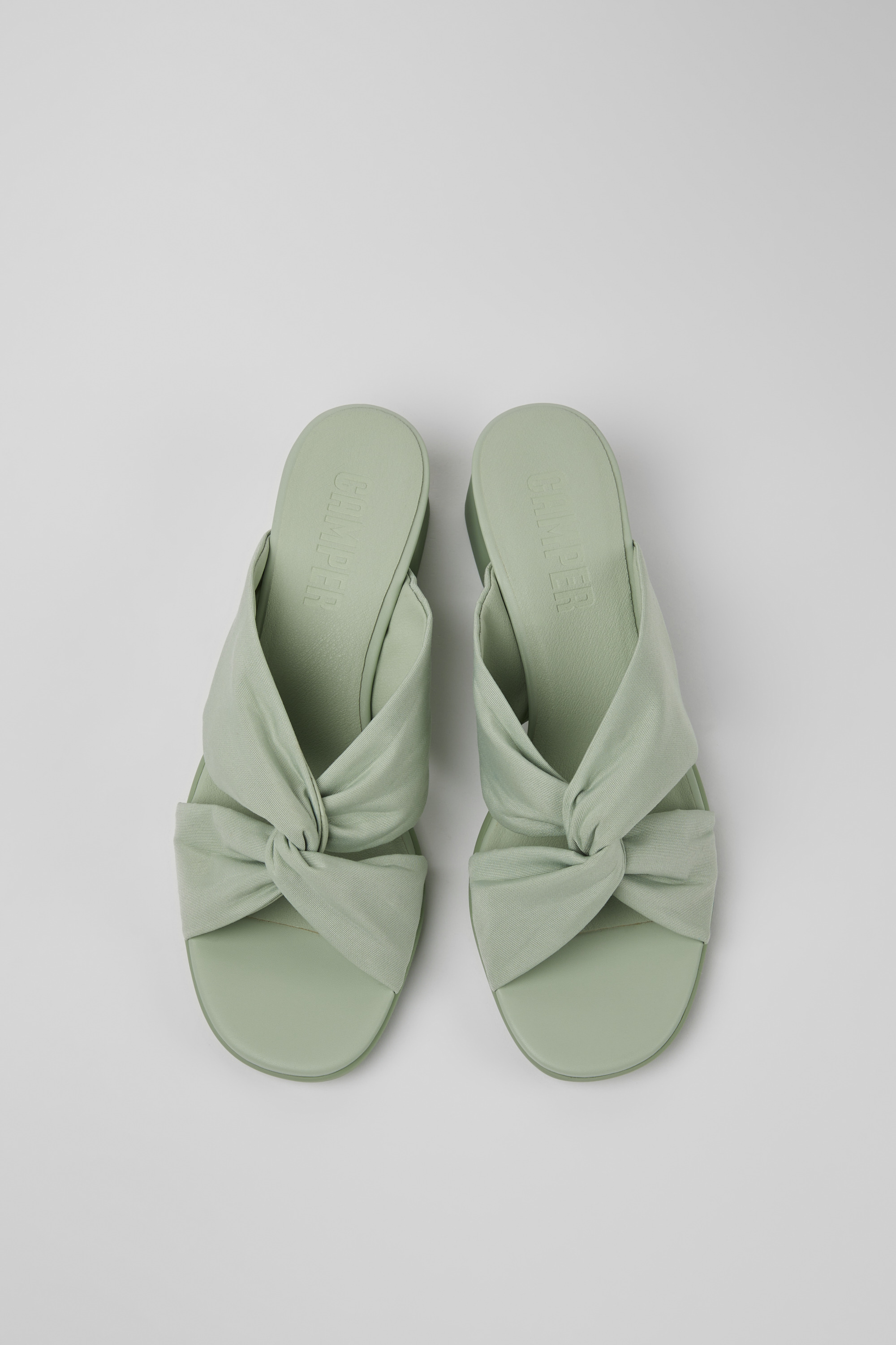 Katie - Green recycled PET sandals for women