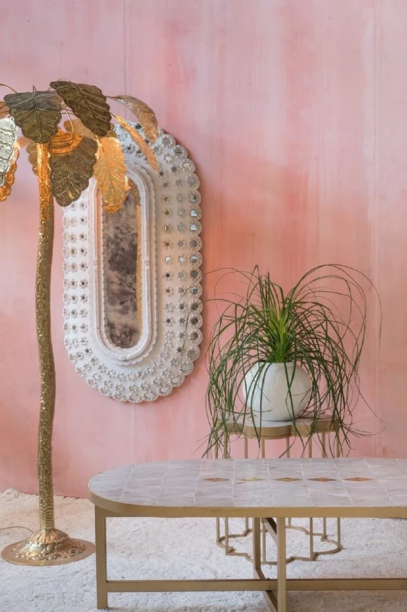 Casa Padrino lámpara de pie de lujo palmera oro Ø 70 x A. 172 cm - Lámpara de pie noble en diseño de palmera - Luces de Lujo - Calidad de Lujo