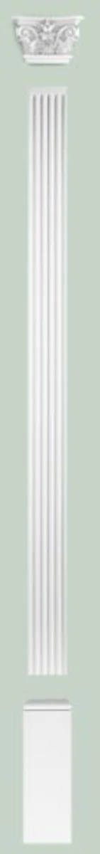 Casa Padrino decoración de pared barroco pedestal blanco 18,5 x 4,1 x A. 54,1 cm - Elemento Decorativo Pedestal Pilar