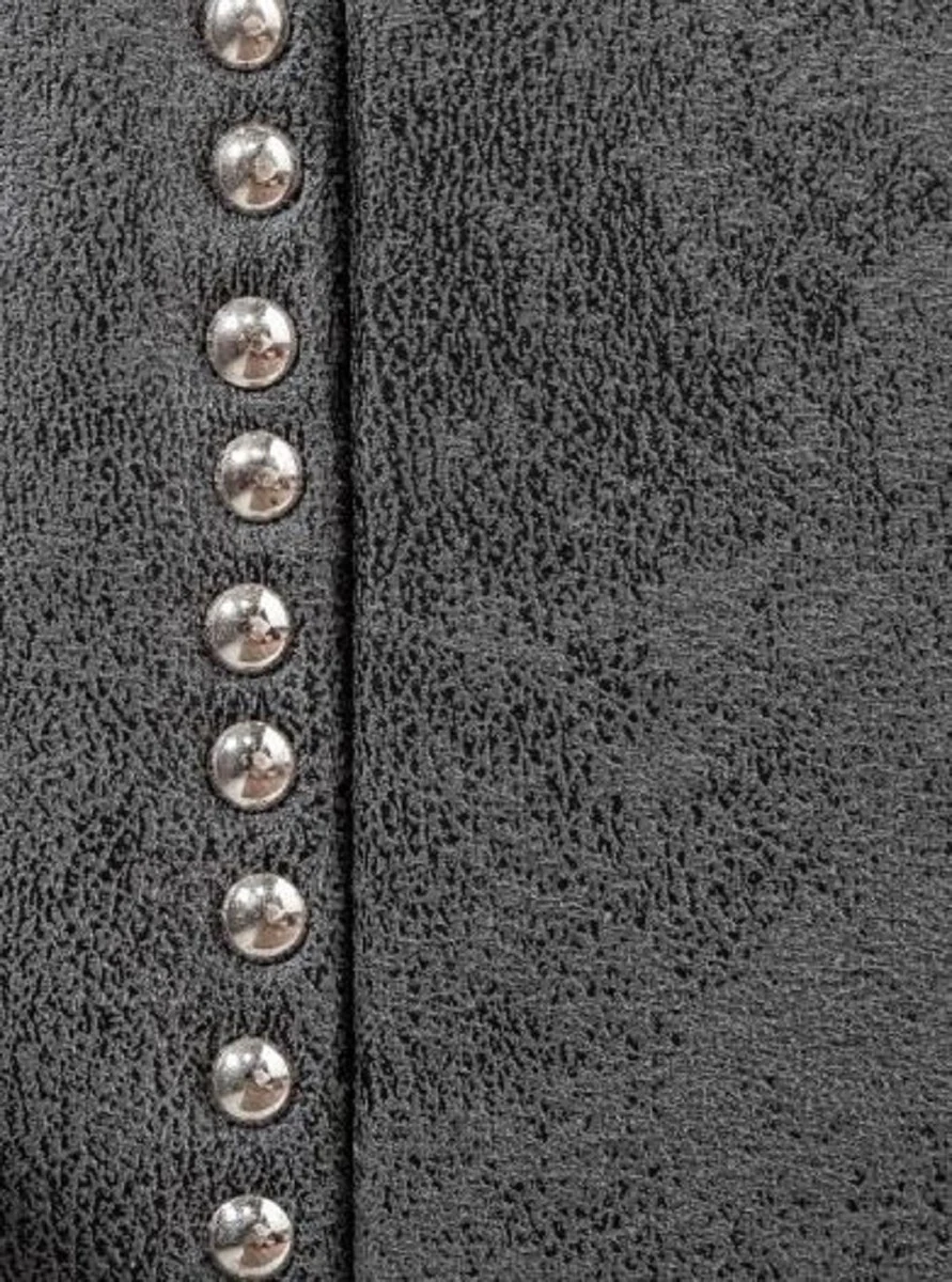 Casa Padrino Mesita de Noche Art Deco con Caj¨®n y Tapa de Vidrio Gris Antiguo / Plata 47 x 41 x H. 45 cm - Muebles de Dormitorio