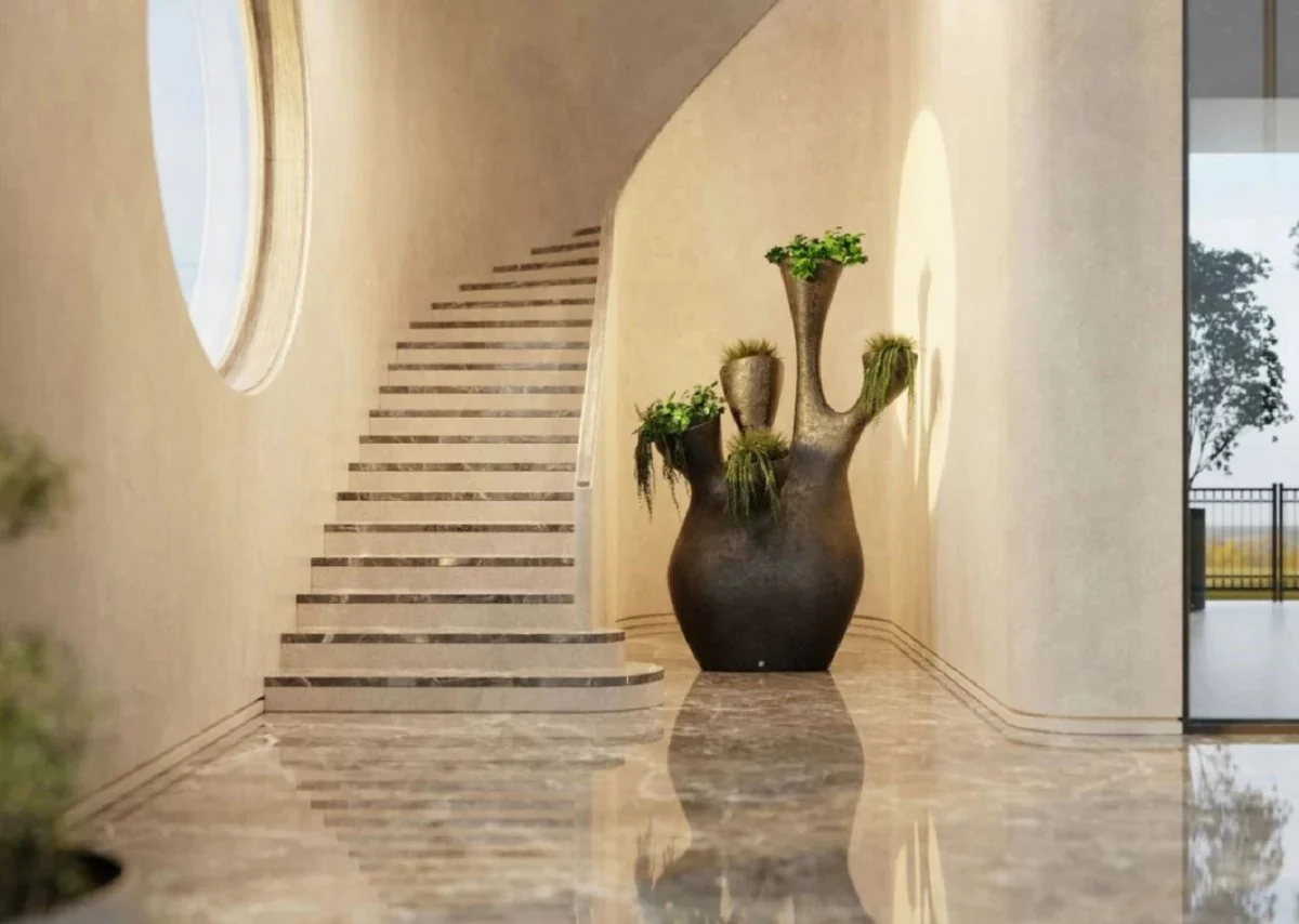 Casa Padrino maceta de lujo negro mate 135 x 85 x A. 200 cm