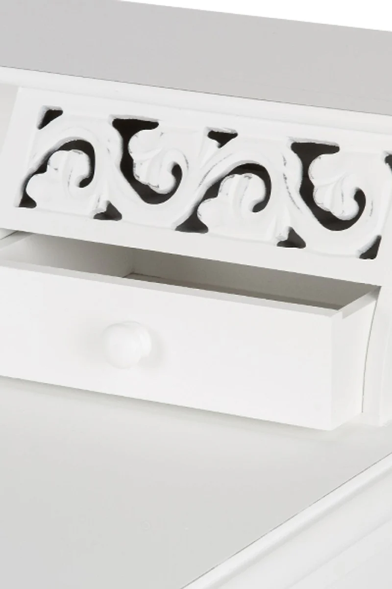 Casa Padrino escritorio de estilo campestre blanco antiguo 95 x 45 x H. 87 cm - Muebles de Estilo Campestre en un Aspecto Elegante y Descuidado