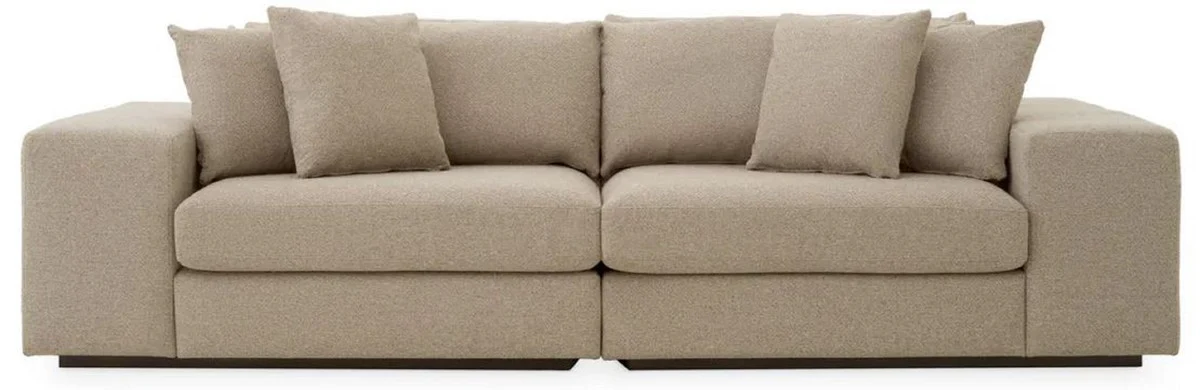 Casa Padrino sof¨¢ de lujo con cojines gris / negro 280 x 120 x A. 90 cm - Sof¨¢ de sal¨®n - Sof¨¢ de hotel - Muebles de sal¨®n - Muebles de hotel - Muebles de lujo - Calidad de lujo