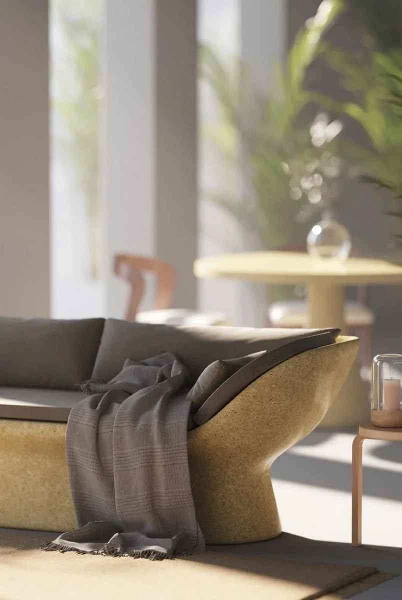 Casa Padrino sof¨¢ de lujo antracita / amarillo 200 cm - Sof¨¢ de hormig¨®n resistente a la intemperie