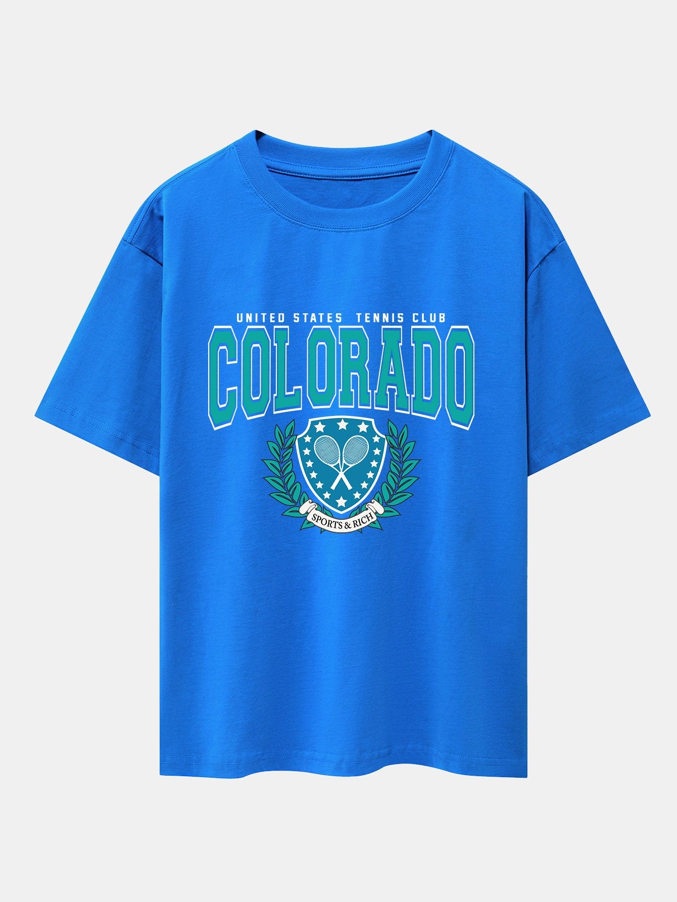 Colorado Tennis Print Heavy Weight Oversize T-Shirt