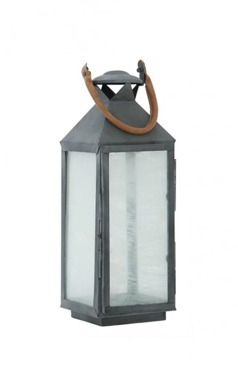 Casa Padrino Designer Deco Lantern Zinc Finish 18 x 18 x H. 67 cm - Luxury Lantern