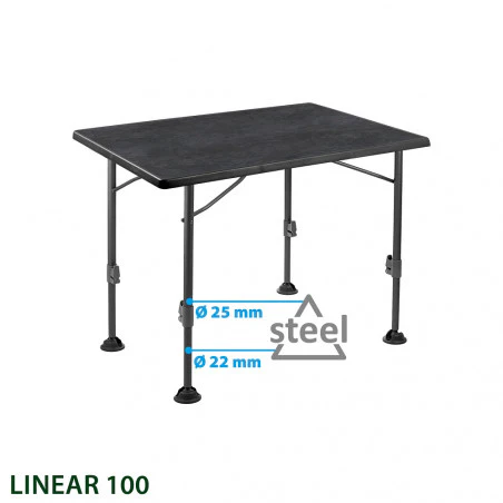 Brunner LINEAR BLACK 100 - Mesa plegable rectangular 100 X 68