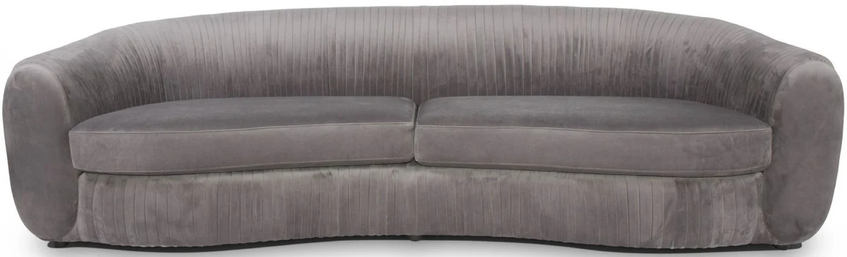 Casa Padrino sof¨¢ de terciopelo de lujo gris 250 x 101 x A. 74 cm - Elegante sof¨¢ de sal¨®n - Muebles de Lujo