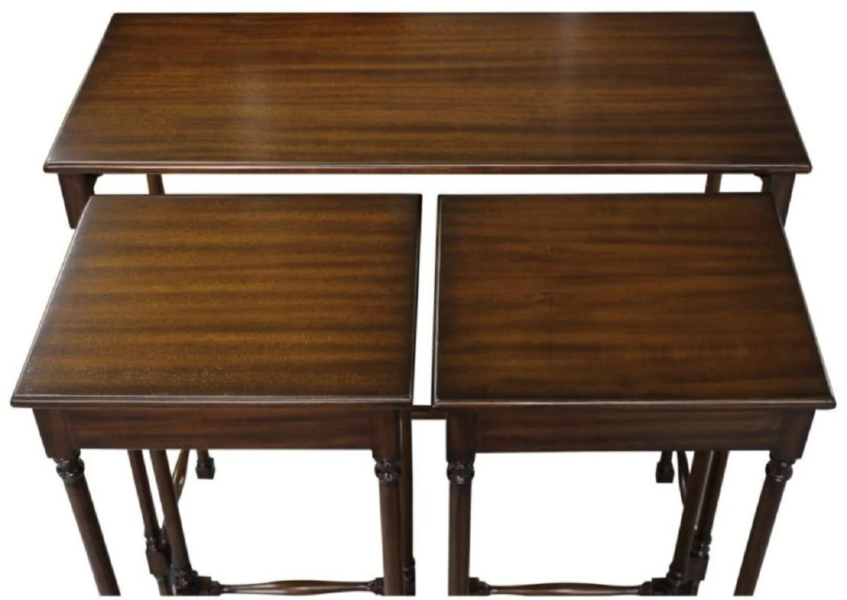 Casa Padrino conjunto de mesa auxiliar de caoba de lujo marr¨®n oscuro 67 x 28 x H. 70 cm - Muebles de Lujo