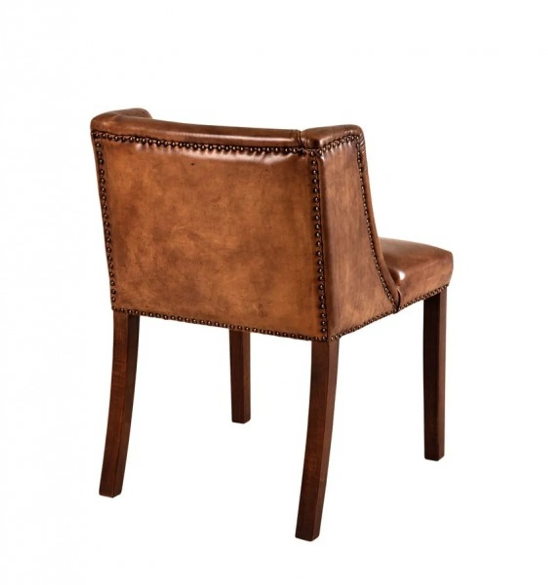 Casa Padrino silla de cuero de lujo de comedor Brown - muebles del hotel de lujo