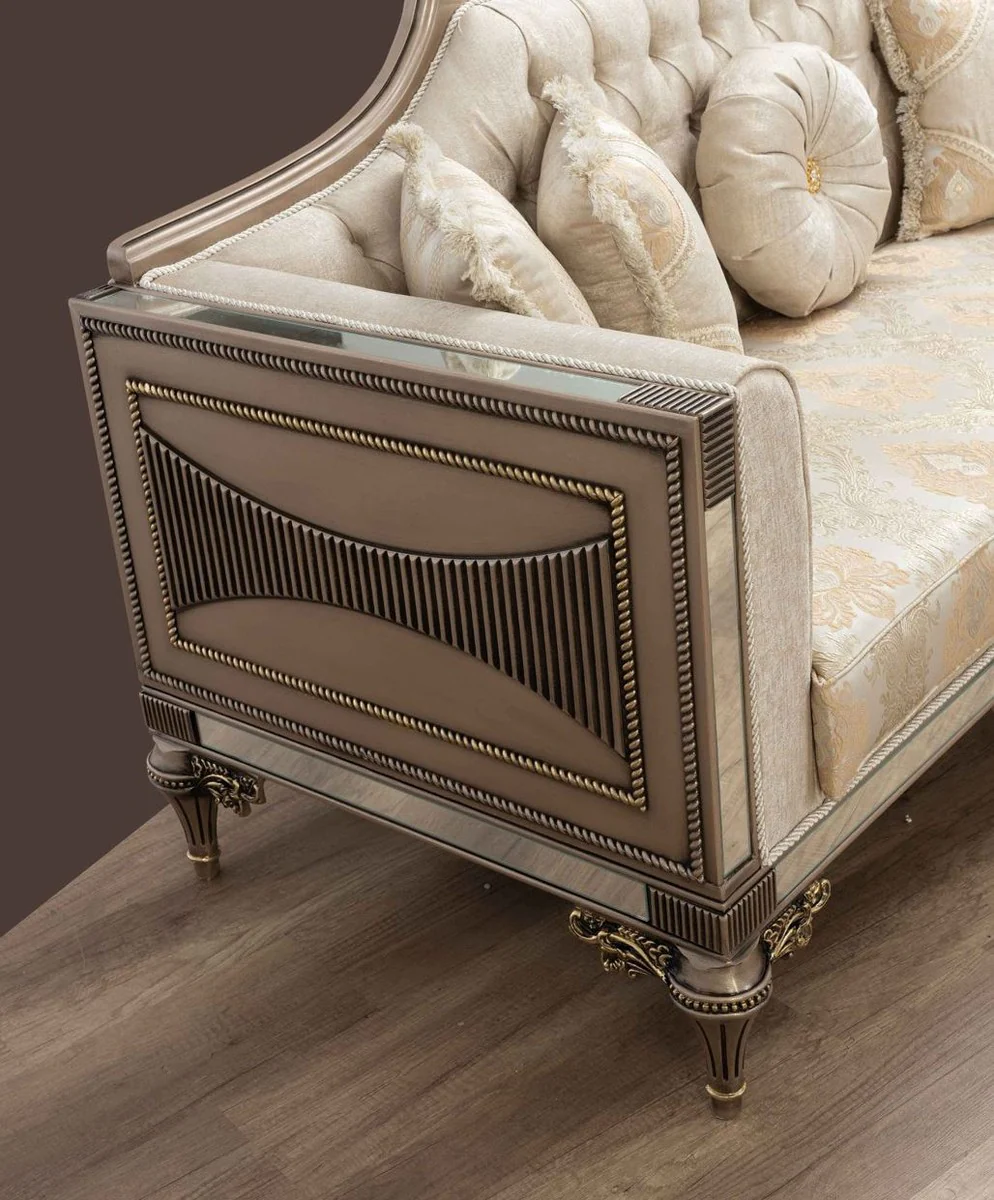 Casa Padrino conjunto de sala de estar barroco de lujo - 2 Sof¨¢s y 2 Sillones y 1 Mesa de Centro - Muebles de sal¨®n y hoteles hechos a mano en estilo barroco - Noble y Magn¨ªfico