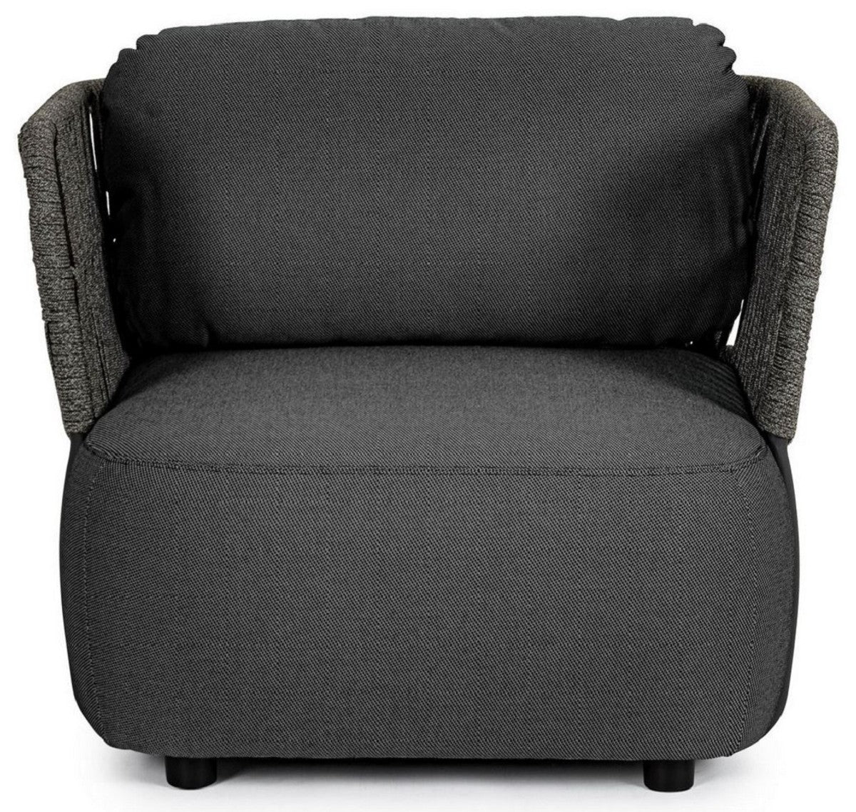 Casa Padrino sill¨®n de jard¨ªn de lujo antracita / gris / negro 92 x 86 x A. 79 cm - Sill¨®n de jard¨ªn resistente a la intemperie - Sill¨®n de terraza - Muebles de jard¨ªn - Muebles de terraza