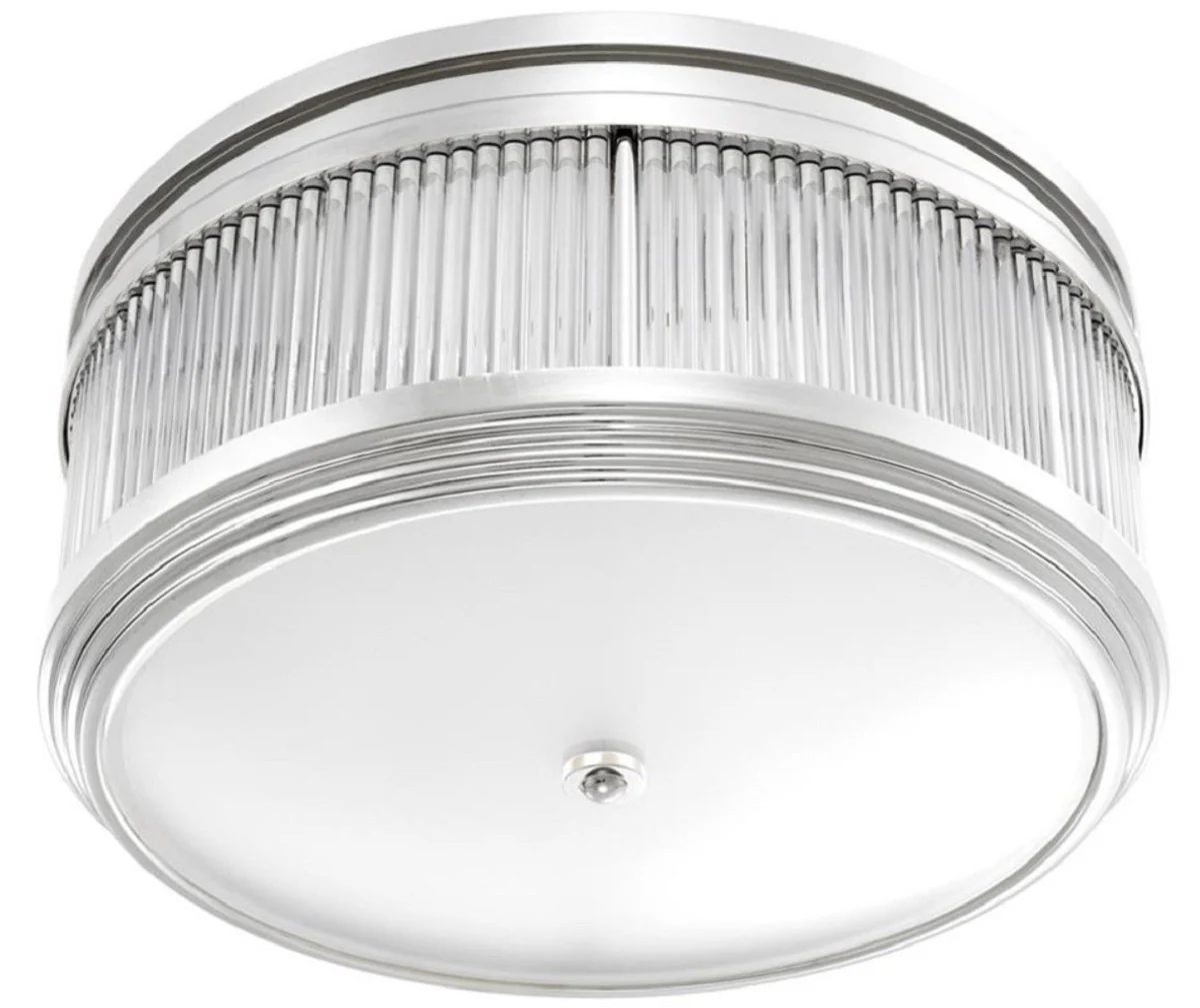 Casa Padrino lámpara de techo de lujo plata Ø 40,5 x H. 18,5 cm - Lámpara de Techo Redondo