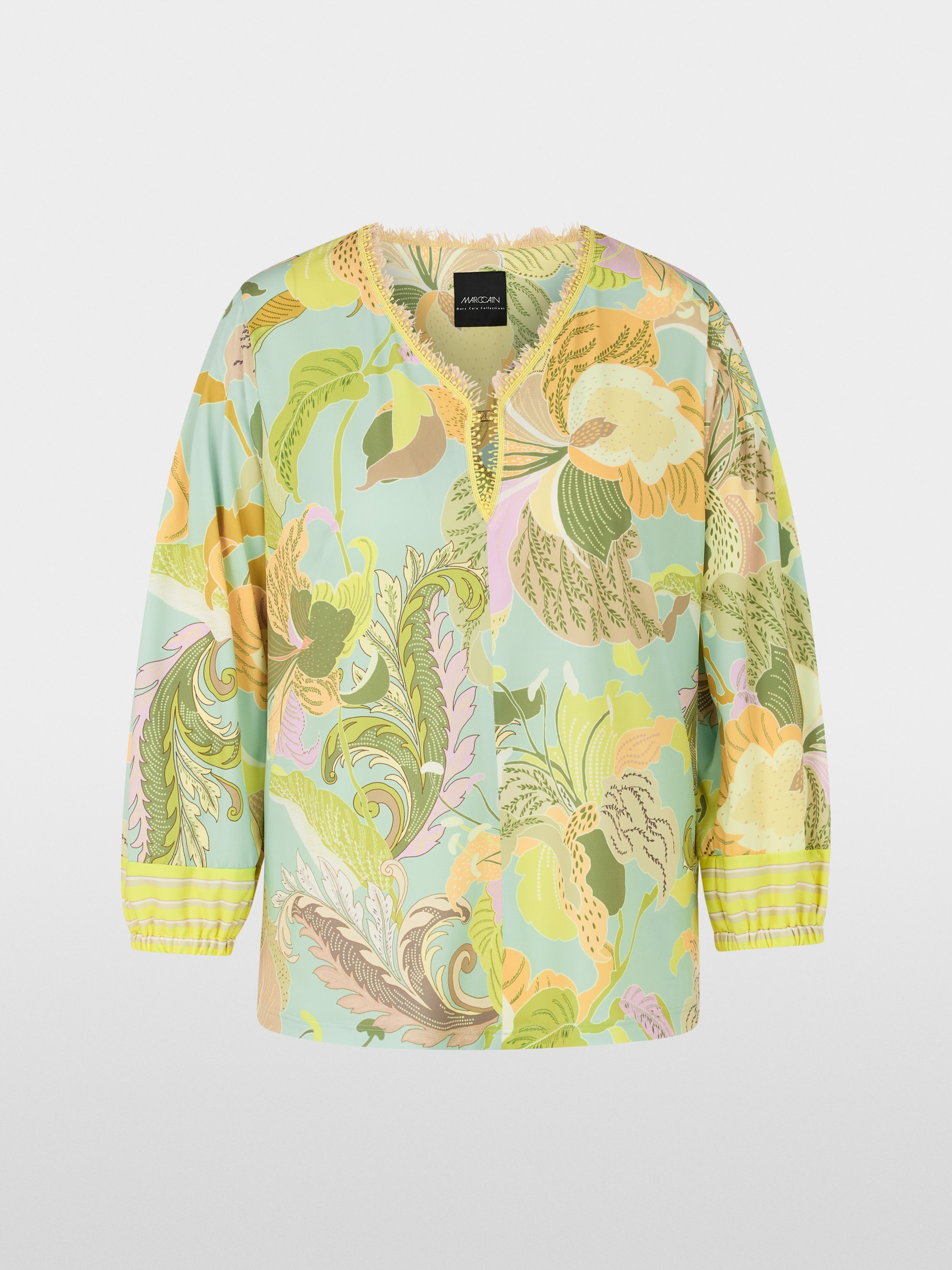 Marc-Cain Wide blouse with leaf motif